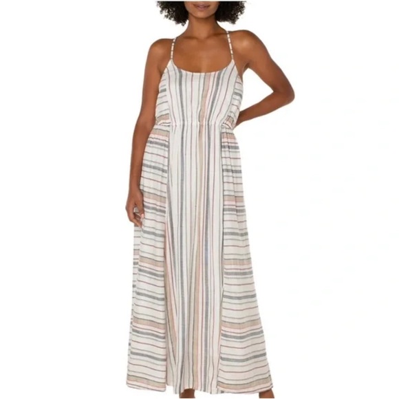 LIVERPOOL LA Striped Maxi Dress Elegant BohoAnthropologie Dress Size XL